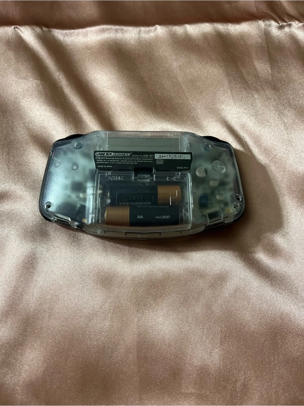 Nintendo Game Boy Advance - Clear/Transparent Shell with Black Trim